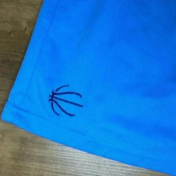 NBA Elevation Blue Black Logo Drawstring Basketball Shorts - Picture 2 of 10